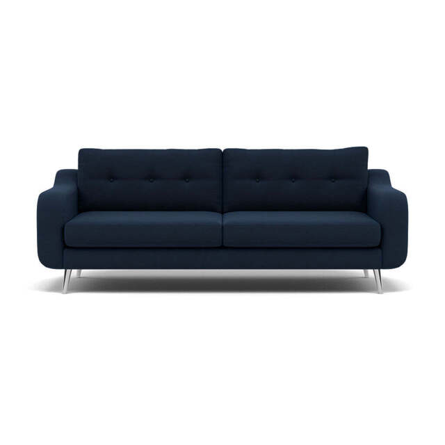 Phoebe 4 Seater Sofa - Extra Large Sofa Standard Back Grade B - Plush Velvet Indigo / Chrome - image 1