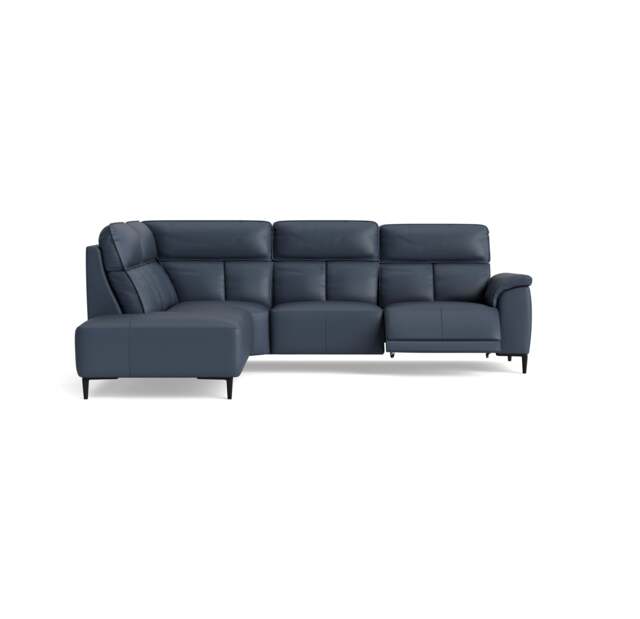 Loma Large Corner Sofa - Combination 1 Left Terminal with 2.5 Right Power 2 Pieces Cat 20S - Left Hand Facing - Power Recliner with USB - NWS-518E OCEAN BLUE - image 1