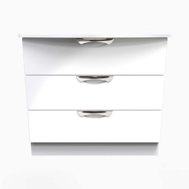 Colton 3 Drawer Deep Chest - 3 Drawer Deep Chest - WGW - White Gloss & White - image 1