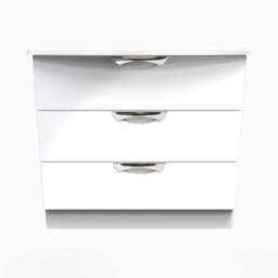 Colton 3 Drawer Deep Chest - 3 Drawer Deep Chest - WGW - White Gloss & White - thumbnail 1