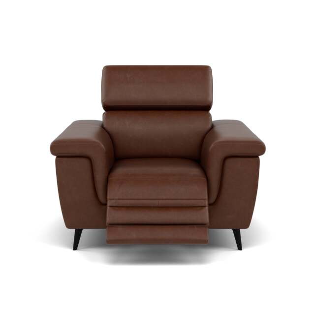 Sparta Recliner Armchair - Chair W/ Power Recliner W/ Ratchet Headrest Cat M/S - Power with Manual Headrest - M1595 Monaco Coffee - image 1