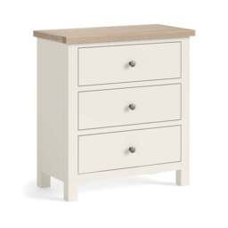 Elmstead White 3 Drawer Chest - 3 Drawer Chest Coconut White - thumbnail 1