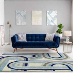 Nasir Retro Blue Rug - NV30 Retro Blue - 120cm x 170cm - thumbnail 2