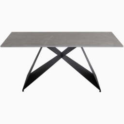 Odessey Coffee Table - Coffee Table Grey Sintered Stone / Black Powder Coat Metal Base - thumbnail 1