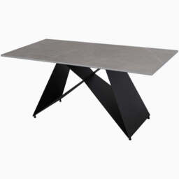 Odessey Coffee Table - Coffee Table Grey Sintered Stone / Black Powder Coat Metal Base - thumbnail 2