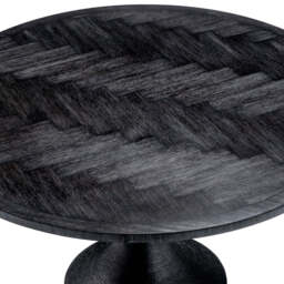 Eichholtz Melchior Round Dining Table Charcoal Oak Veneer / Bronze Finish - Round Dining Table Charcoal Oak Veneer / Bronze Finish - thumbnail 4