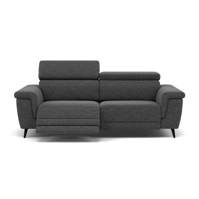 Sparta 3 Seater Recliner Sofa - 3 Str W/ 2 Power Recliner W/ 2 Ratchet Headrest Fabric - Power with Manual Headrest - KB-1281-UK Darwin Charcoal - image 1