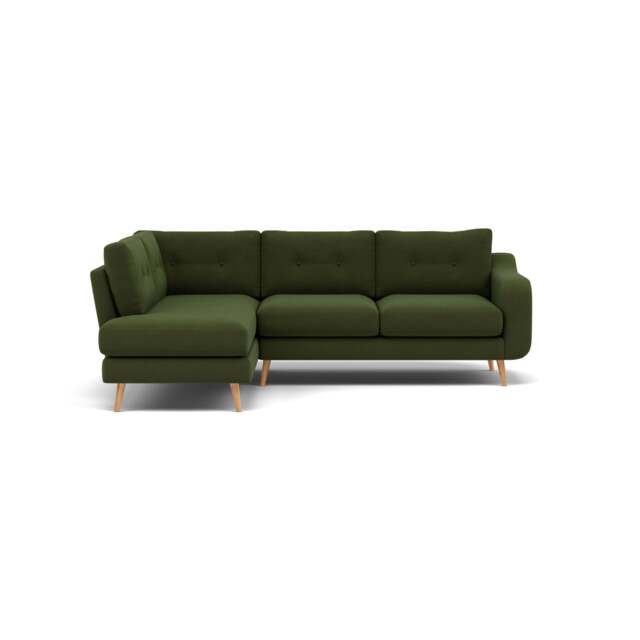 Phoebe Corner Sofa - Corner Group LHF Grade B - Left Hand Facing - Plush Velvet Vine / Natural - image 1