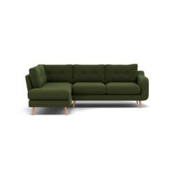 Phoebe Corner Sofa - Corner Group LHF Grade B - Left Hand Facing - Plush Velvet Vine / Natural - thumbnail 1