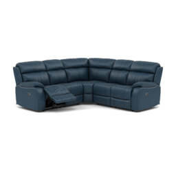 Galaxy Corner Recliner Sofa - Combination 3 2 Corner 2 with 2 Power Recliners Cat 20S - Left Hand Facing - Power Recliner with USB - BXS-313E OCEAN BLUE - thumbnail 1