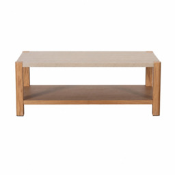 Axis Coffee Table - Coffee Table Travertine Effect / Oak