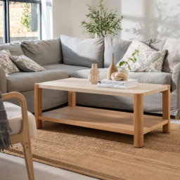 Axis Coffee Table - Coffee Table Travertine Effect / Oak - thumbnail 2