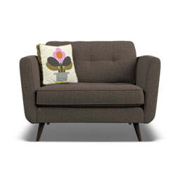 Orla Kiely Ivy Loveseat - Snuggler House Plain - Blythe Slate / Deco Flower / Weathered Oak Feet - thumbnail 1