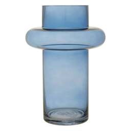 DISC Cabrina Large Blue Glass Vase - thumbnail 2