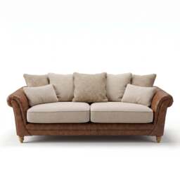 Langford 4 Seater Pillow Back Sofa - 4 Seater Pillow Back Sofa - Mid Oak Feet / Sierra Tan Option - thumbnail 1