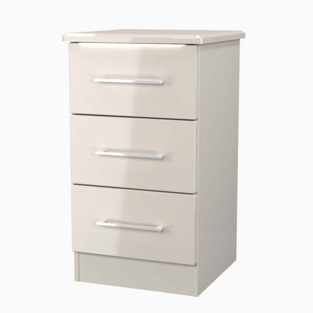 Portland 3 Drawer Bedside Cabinet - 3 Drawer Bedside Cabinet - KGK - Kashmir Gloss & Kashmir - image 1