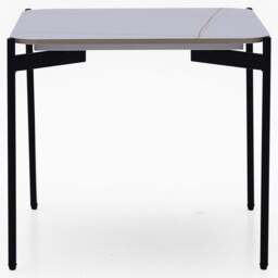 Rocco White and Gold End Table - End Table White & Gold Ceramic Top / Black Powder Coated Metal Legs - thumbnail 3