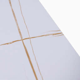 Rocco White and Gold End Table - End Table White & Gold Ceramic Top / Black Powder Coated Metal Legs - thumbnail 6