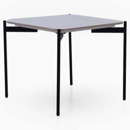 Rocco White and Gold End Table - End Table White & Gold Ceramic Top / Black Powder Coated Metal Legs - thumbnail 2
