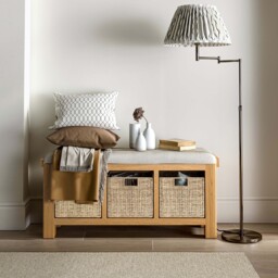 Navarre Storage Bench - Storage Bench Oak / Charcoal Fabric - Charcoal - thumbnail 2