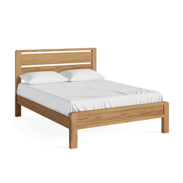 Solvi Bedframe - 5ft Slatted Bedframe Solid Oak / Oak Veneer - King - image 1