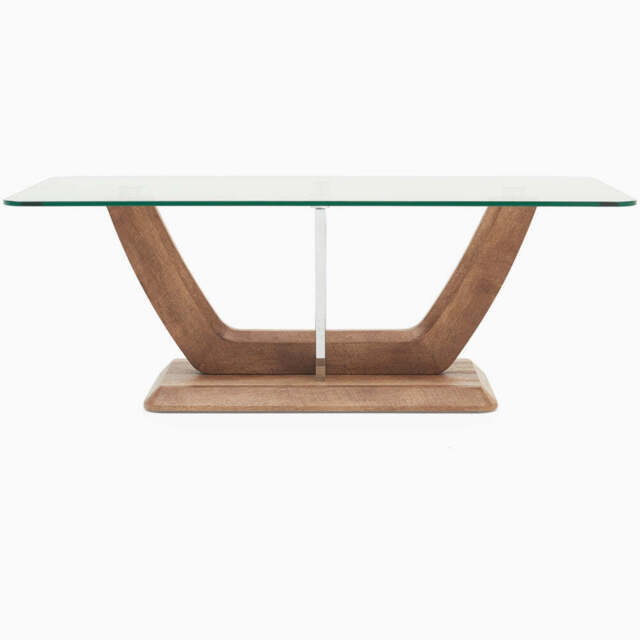 Newport Coffee Table - Coffee Table Two Tone / Chrome / Glass - image 1