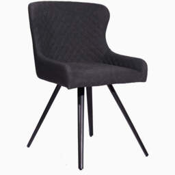 Avalon Pair of Grey Dining Chairs - Dining Chair - Pair Grey Leather Look - thumbnail 2