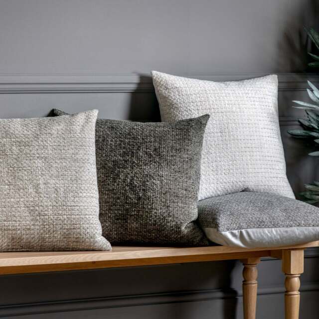 Chenille Grey Cushion - Chenille Cushion Grey 55CM - image 1