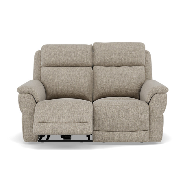 Juno 2 Seater Recliner Sofa - 2 Seater Power Recliner Sofa with USB F8 - Power Recliner with USB - Hopsack Linen 70004 - image 1