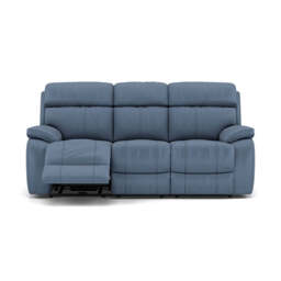 Galaxy 3 Seater Recliner Sofa - 3 Seater Sofa 2 Power Recliners Fabric - Power Recliner with USB - BFA-MAD-08 PACIFIC BLUE