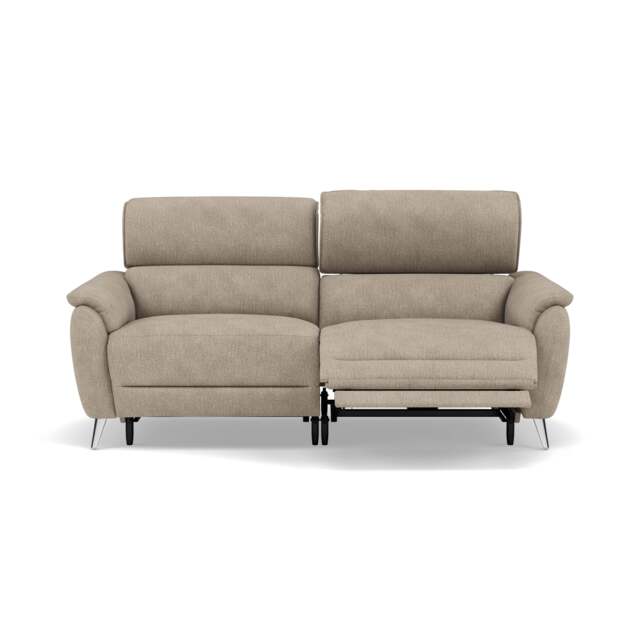Sol 3 Seater Recliner Sofa - 3 Seater Power Recliner Sofa with Head Tilt F8 - Darwin Mink 50366 - image 1