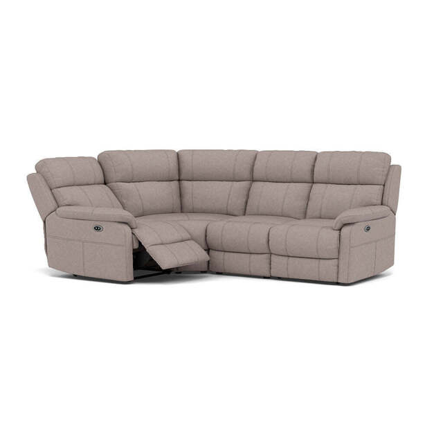 Fara Small Corner Recliner Sofa - Combination 5 2 Corner 1 with 2 Power Recliners Fabric - Left Hand Facing - Power Recliner with USB - BFA-BLJ-22 DOVE GREY - image 1