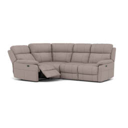 Fara Small Corner Recliner Sofa - Combination 5 2 Corner 1 with 2 Power Recliners Fabric - Left Hand Facing - Power Recliner with USB - BFA-BLJ-22 DOVE GREY