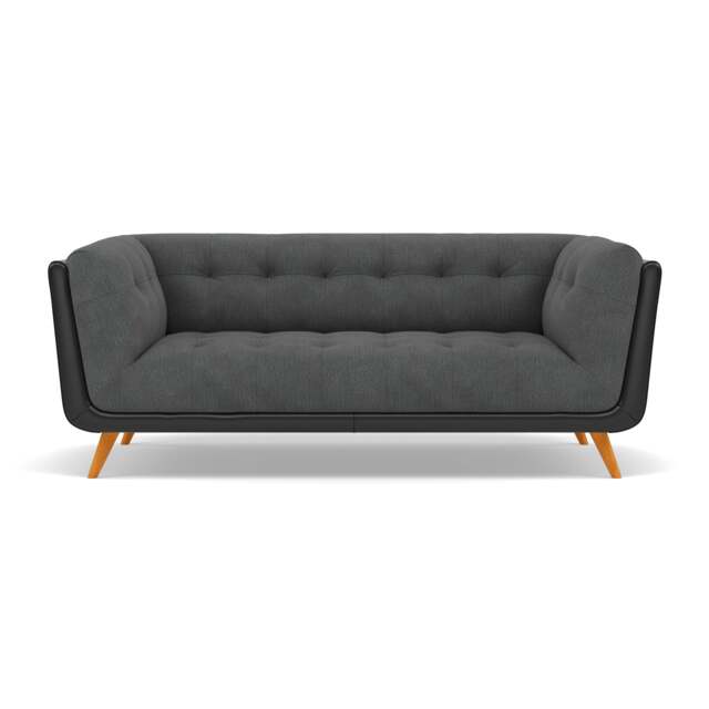 Siena Large 2 Seater Sofa - 2.2 Seater Sofa F8 + Cat 55 - Darwin Charcoal 50493 + Cat 55/72 - image 1