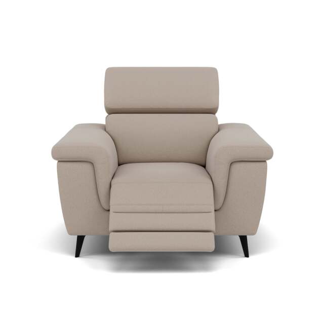 Sparta Recliner Armchair - Chair W/ Power Recliner W/ Ratchet Headrest Fabric - Power with Manual Headrest - CU9101-5-UK Oxford Beige - image 1