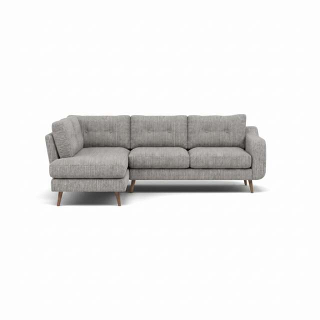 Phoebe Corner Sofa - Corner Group LHF Grade A - Left Hand Facing - Capital Light Grey / Weathered Oak - image 1
