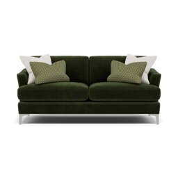 Tulip Small 3 Seater Sofa - 2.5 Seater Sofa Fabric - Manhattan Conifer/Avana Cream/Lattice Olive / Brushed Chrome - thumbnail 1