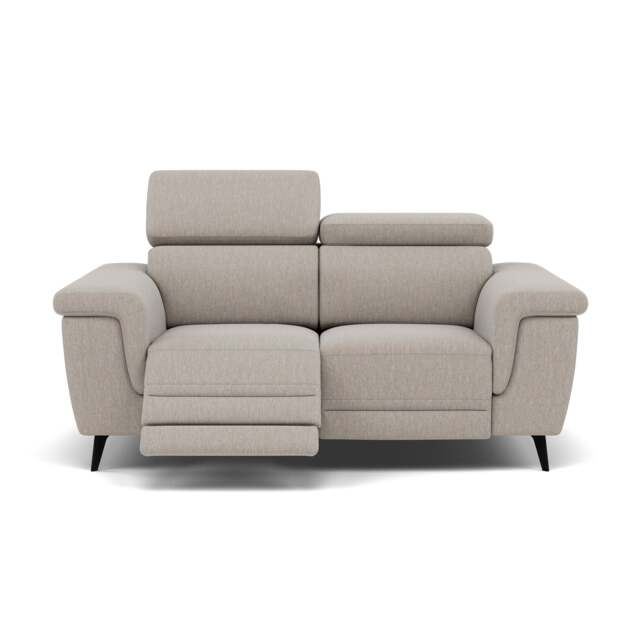 Sparta 2 Seater Recliner Sofa - 2 Str W/ 2 Power Recliner W/ 2 Power Headrest Fabric - Power with Power Headrest & USB - KB-1292-UK Amigo Dove - image 1