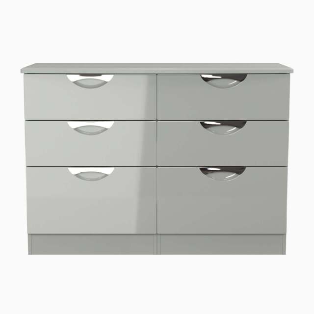Colton 6 Drawer Wide Chest - 6 Drawer Wide Chest - GGDG - Grey Gloss & Dusk Grey - image 1
