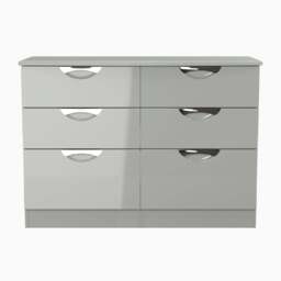Colton 6 Drawer Wide Chest - 6 Drawer Wide Chest - GGDG - Grey Gloss & Dusk Grey - thumbnail 1