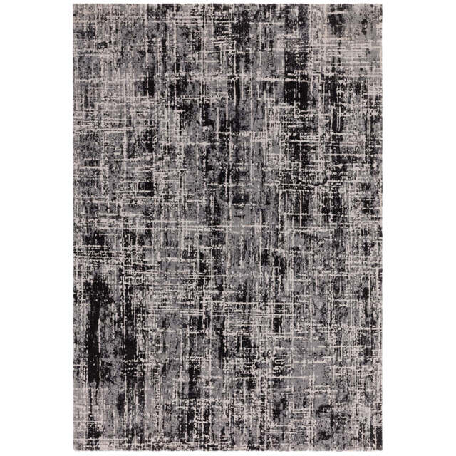 Karis Abstract Black Rug - Abstract Black - 200cm x 290cm - image 1