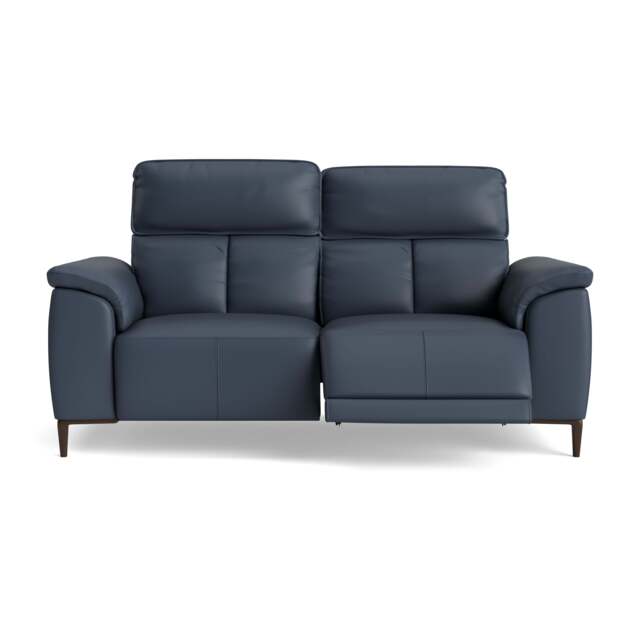 Loma Small 3 Seater Recliner Sofa - 2.5 Seater Sofa with 2 Power Recliners (Compact) USB Cat 20S - Power Recliner with USB - NWS-518E OCEAN BLUE - image 1