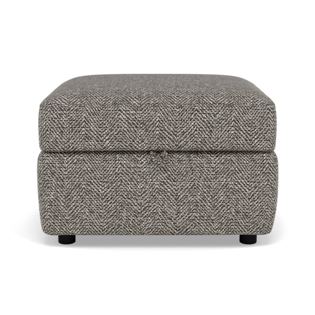 Chilton Storage Footstool - Storage Stool Fabric - Barley Charcoal - image 1