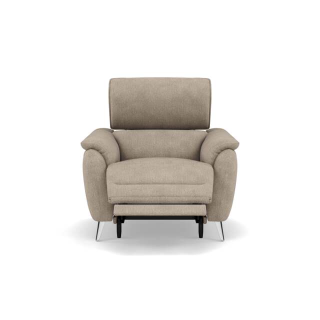 Sol Recliner Armchair - Power Recliner Armchair with Head Tilt F8 - Hopsack Dove 70001 - image 1