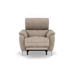 Sol Recliner Armchair - Power Recliner Armchair with Head Tilt F8 - Hopsack Dove 70001 - thumbnail 1