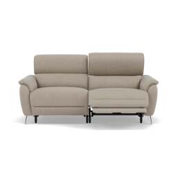 Sol 3 Seater Recliner Sofa - 3 Seater Power Recliner Sofa with Head Tilt F8 - Hopsack Linen 70004
