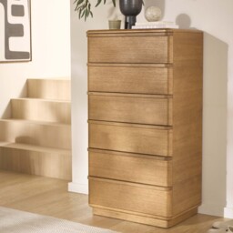 Serene 6 Drawer Wellington Cabinet - 6 Drawer Wellington Chest Oak / Oak Veneer - thumbnail 2