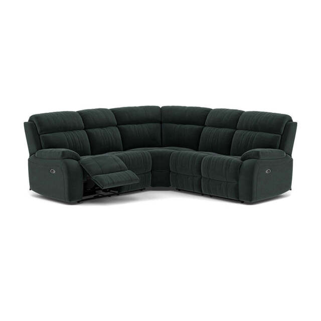 Galaxy Corner Recliner Sofa - Combination 3 2 Corner 2 with 2 Power Recliners Fabric - Left Hand Facing - Power Recliner with USB - FAB-MEG-21 CHARCOAL GREY - image 1