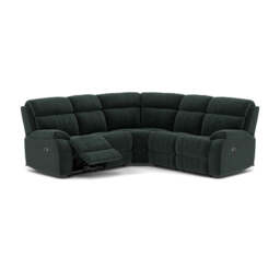 Galaxy Corner Recliner Sofa - Combination 3 2 Corner 2 with 2 Power Recliners Fabric - Left Hand Facing - Power Recliner with USB - FAB-MEG-21  CHARCOAL GREY