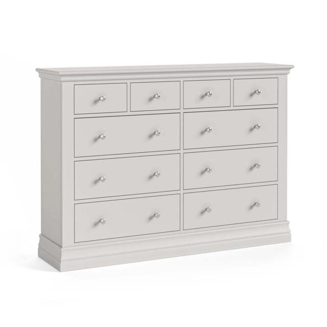 Aria Grey 4 Over 6 Drawer Chest - 4 Over 6 Chest Light Grey - image 1